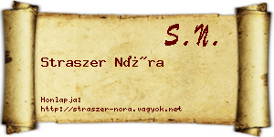 Straszer Nóra névjegykártya